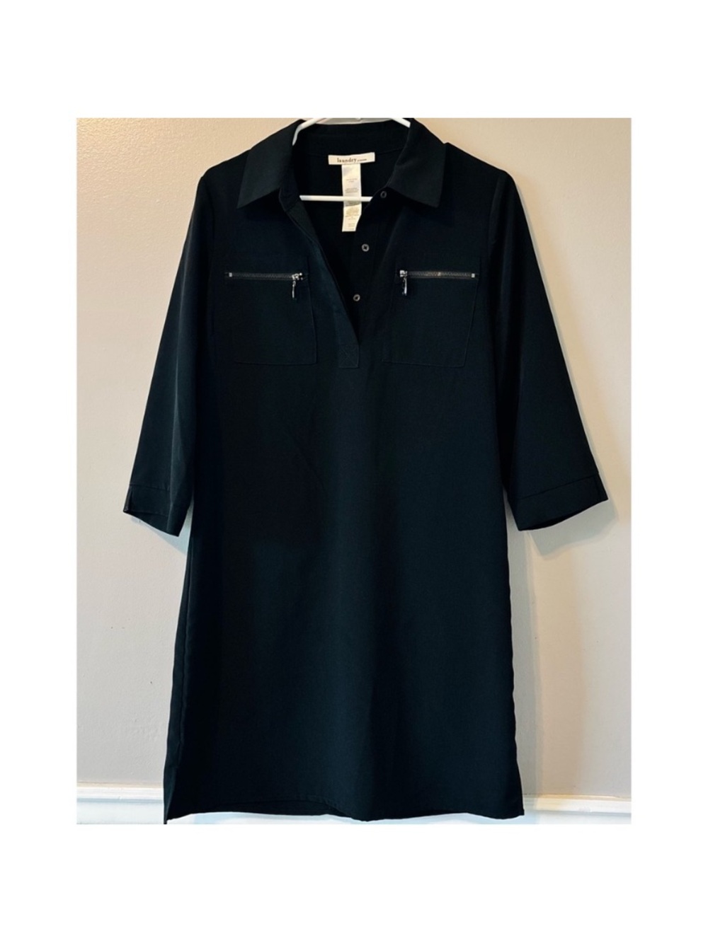 Laundry by Design Black Collared Dress